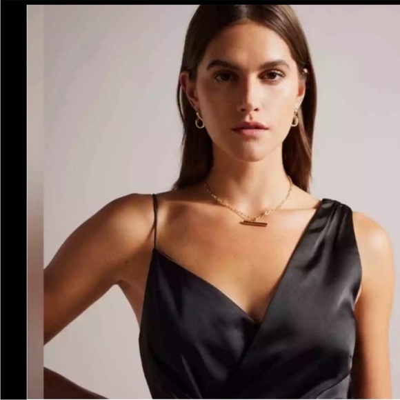 NWOT TED BAKER ODELLIA  ASYMMETRICAL WAIST DETAIlL SLIP DREES SZ 12 US TED SZ 5 - Picture 10 of 10